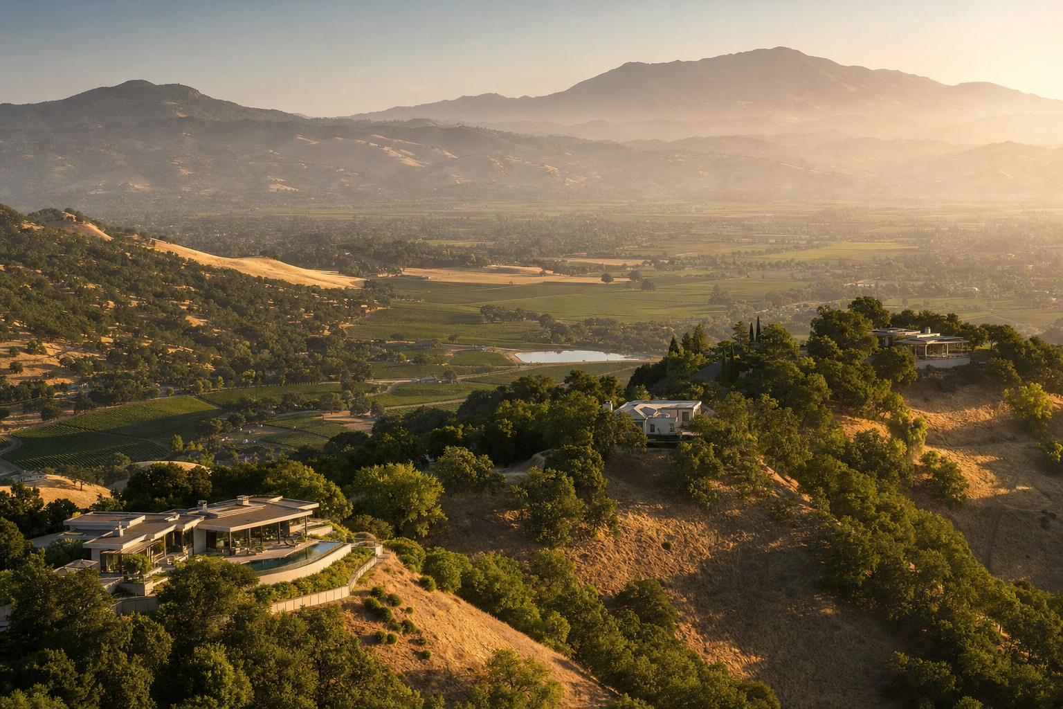 Southern California foothills at golden hour
